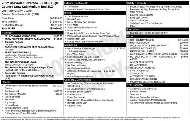 2022 Chevrolet Silverado 3500 HD High Country