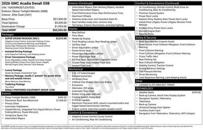 2026 GMC Acadia Denali