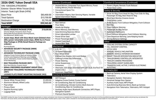2026 GMC Yukon Denali