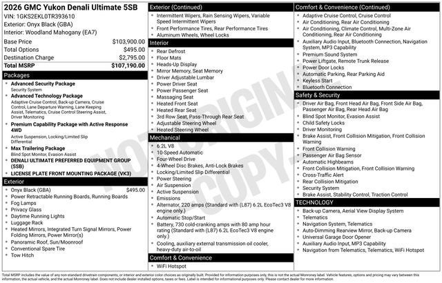 2026 GMC Yukon Denali Ultimate