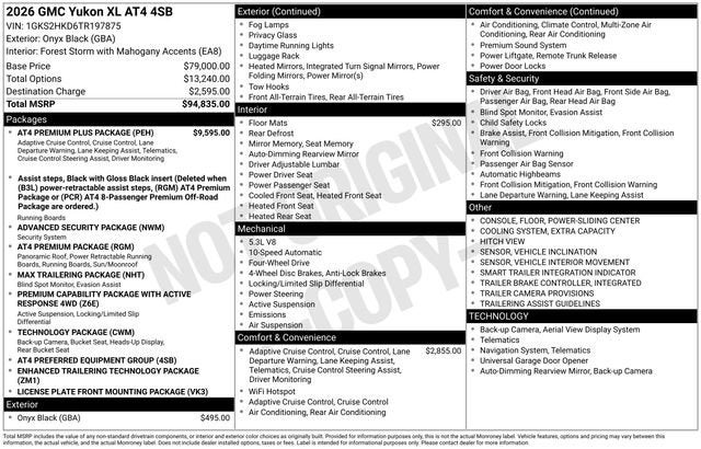 2026 GMC Yukon XL AT4
