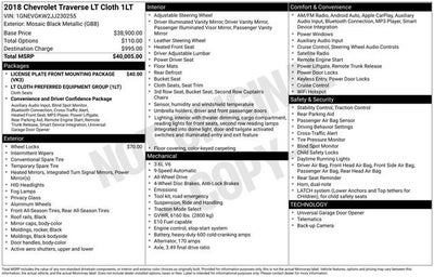 2018 Chevrolet Traverse LT Cloth