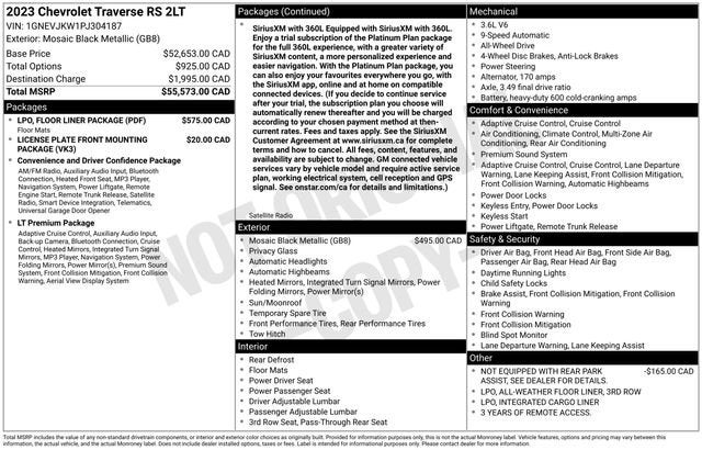 2023 Chevrolet Traverse RS