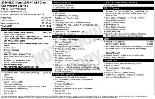 2026 GMC Sierra 2500 HD AT4