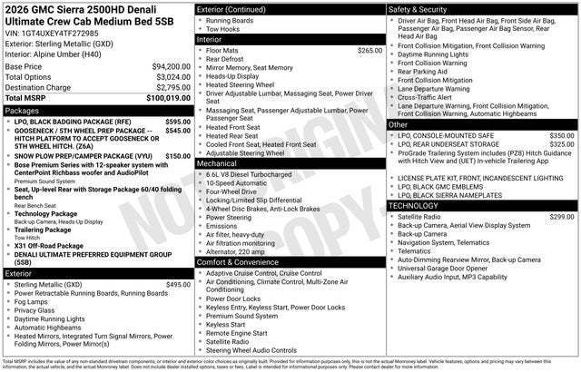 2026 GMC Sierra 2500 HD Denali Ultimate
