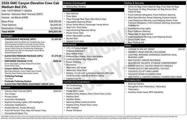 2026 GMC Canyon Elevation