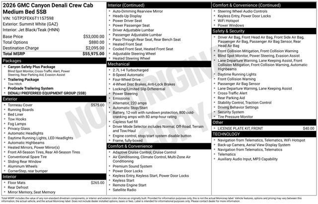 2026 GMC Canyon Denali