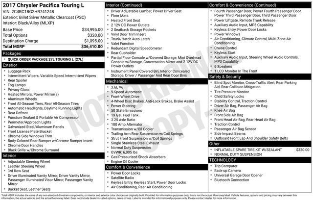 2017 Chrysler Pacifica Touring-L