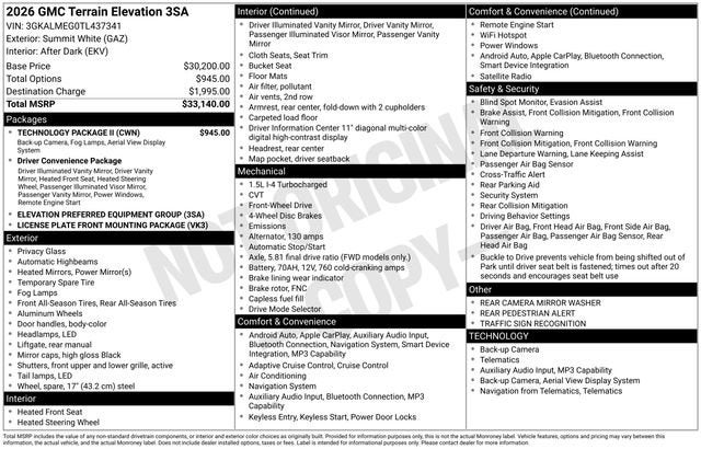 2026 GMC Terrain Elevation