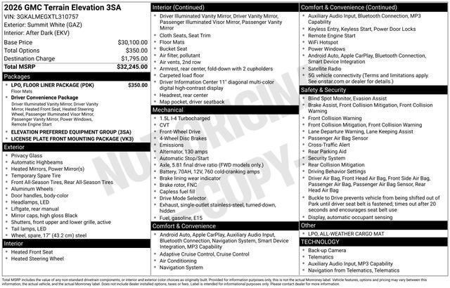 2026 GMC Terrain Elevation