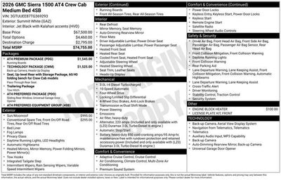 2026 GMC Sierra 1500 AT4