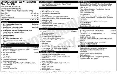 2026 GMC Sierra 1500 AT4