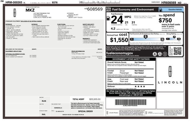 2017 Lincoln MKZ Premiere