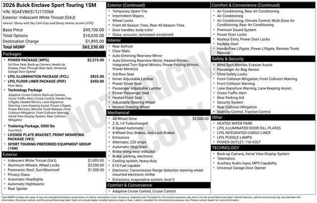 2026 Buick Enclave Sport Touring