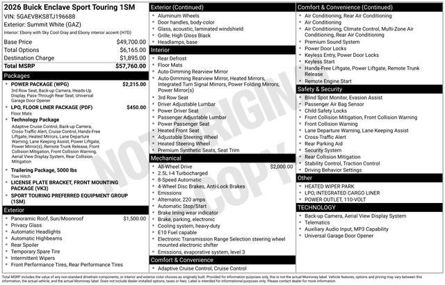 2026 Buick Enclave Sport Touring