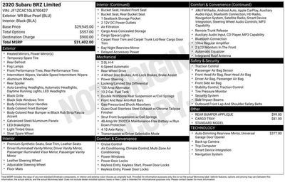 2020 Subaru BRZ Limited