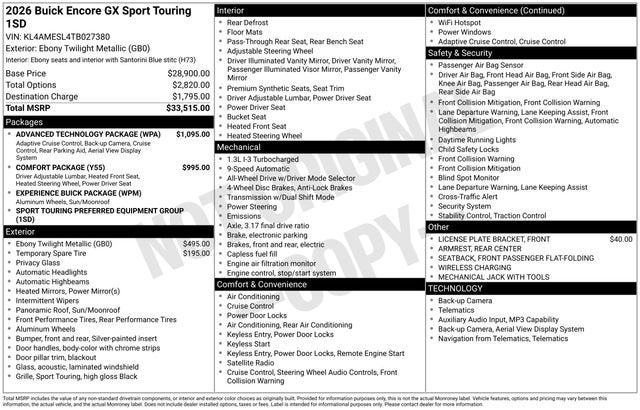 2026 Buick Encore GX Sport Touring