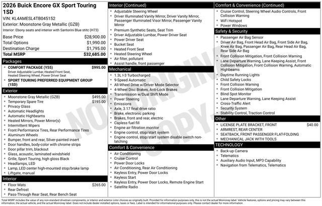 2026 Buick Encore GX Sport Touring