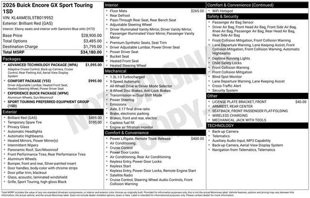 2026 Buick Encore GX Sport Touring