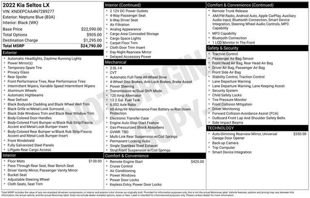 2022 Kia Seltos LX